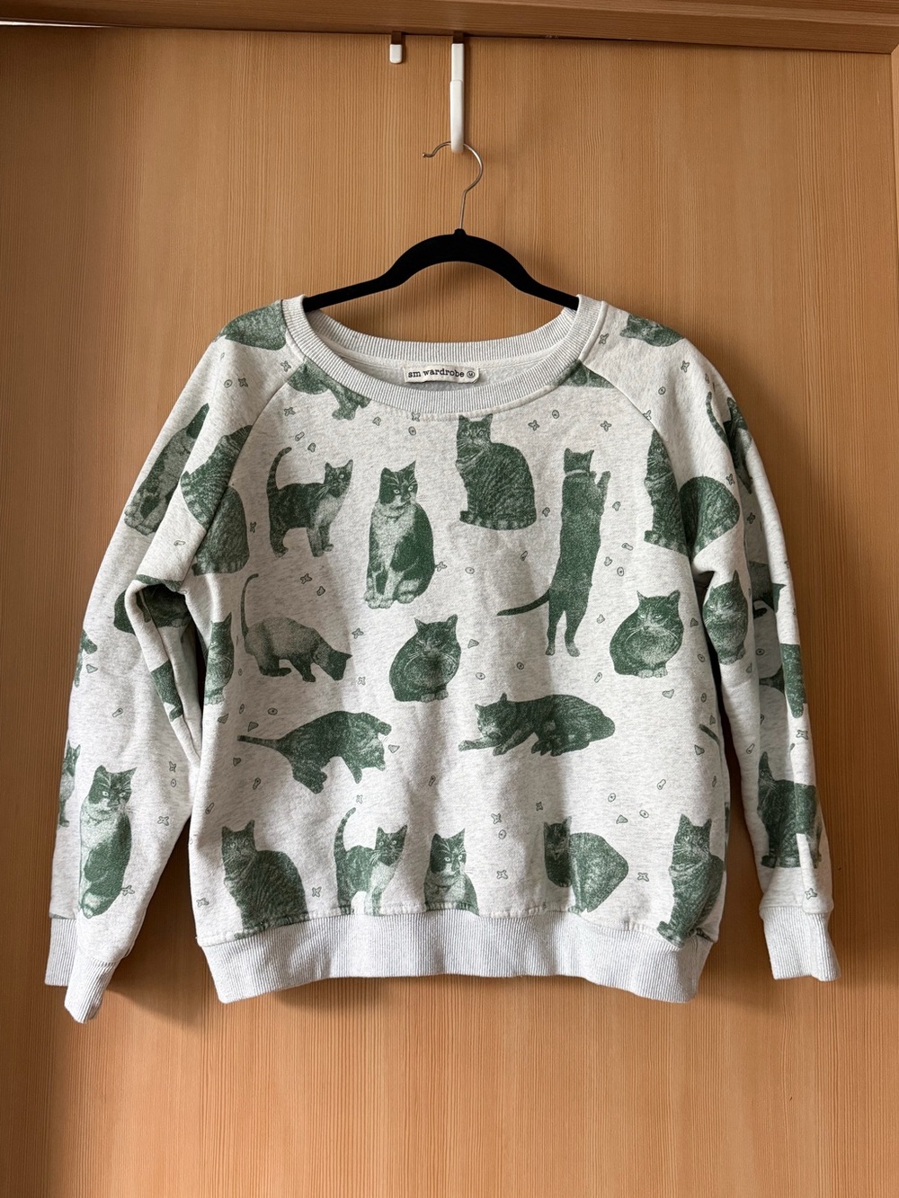 Cat Print Crewneck Sweatshirt